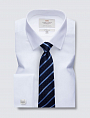 Hawes & Curtis Herringbone White Double Cuff 