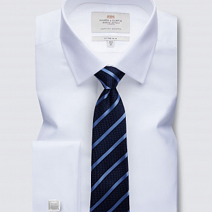 2Картинка Hawes & Curtis Herringbone White Double Cuff 