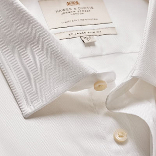 3Картинка Hawes & Curtis Herringbone White Single Cuff 