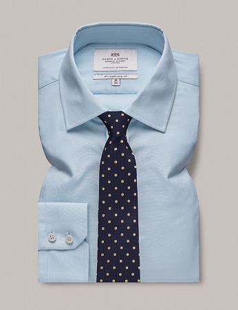 Hawes & Curtis Plain Blue Single Cuff 