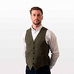 Картинка Hatman of Ireland Donegal Waistcoat Green Sault & Paper