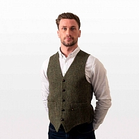 Картинка Hatman of Ireland Donegal Waistcoat Green Sault & Paper