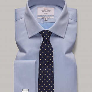 2Картинка Hawes & Curtis Plain Blue Double Cuff 