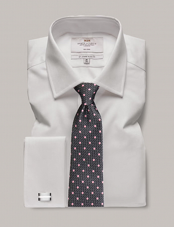 Hawes & Curtis Plain White Double Cuff 