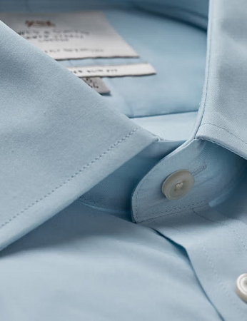 Hawes & Curtis Plain Blue Single Cuff 