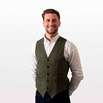 Картинка Hatman of Ireland Donegal Waistcoat Green Herringbone
