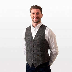 2Картинка Hatman of Ireland Donegal Waistcoat Charcoal Herringbone