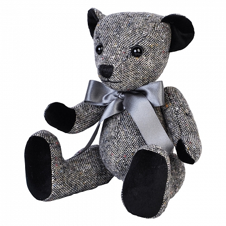 Grey Donegal Tweed Teddy Bear
