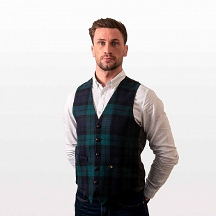 2Картинка Hatman of Ireland Pure New Wool Waistcoat Black Watch