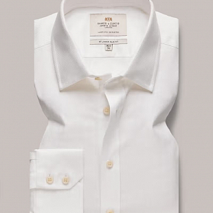4Картинка Hawes & Curtis Herringbone White Single Cuff 