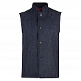 Blue Herringbone Donegal Tweed Gilet 