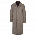 Black And Pale Camel Donegal Tweed Corrib Quilted Raglan Coat