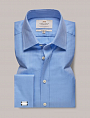 Hawes & Curtis Herringbone Blue Double Cuff 