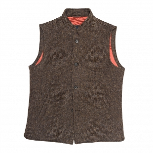 2Картинка Cavan Donegal Tweed Gilet in Brown Herringbone