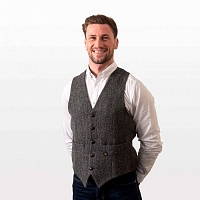 Картинка Hatman of Ireland Donegal Waistcoat Charcoal Herringbone