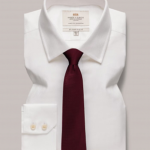 2Картинка Hawes & Curtis Herringbone White Single Cuff 