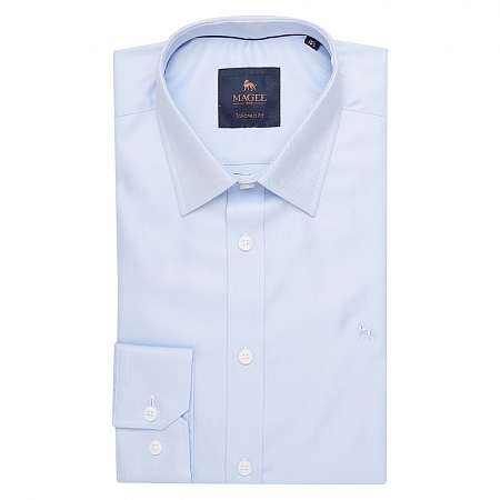 Blue Formal Dress Collar Tailored Fit Shirt 