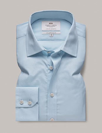 Hawes & Curtis Plain Blue Single Cuff 